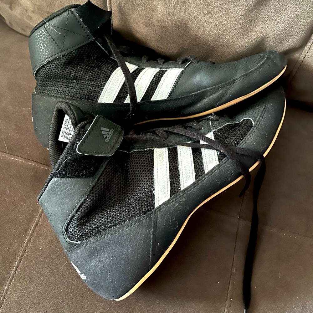 Adidas wrestling shoes worn one season; men’s 8.5